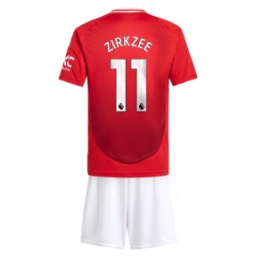 Manchester United Joshua Zirkzee #11 Dětské Domácí dres komplet 2024-25 Krátký Rukáv (+ trenýrky)